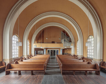 Lukaskirche, Köln-Porz (Evangelische Kirchengemeinde Porz).<br/><br/>Foto: Michael Rasche<br/><br/>jpg, 1330 × 1064 Pixel
