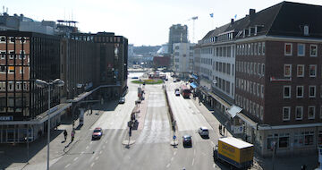Die Verkehrsflächen in der Kieler Innenstadt vor der Umgestaltung. Foto: Stadt Kiel
