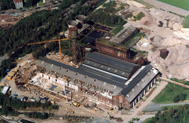 Luftaufnahme vom Umbau zur Jahrhunderthalle Bochum. Foto: LEG