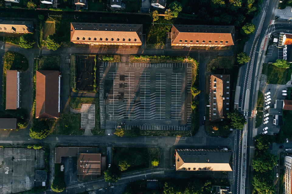 Luftbild vom Gelände der Rochdale Barracks in Bielefeld.
