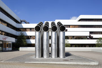 Abluftplastik, ehem. Westdeutsche Landesbank, Münster, 1971, Künstler: Friedrich Gräsel, Architekt: Harald Deilmann.<br/><br/>Foto: Thomas Robbin<br/><br/>jpg, 5760 × 3840 Pixel