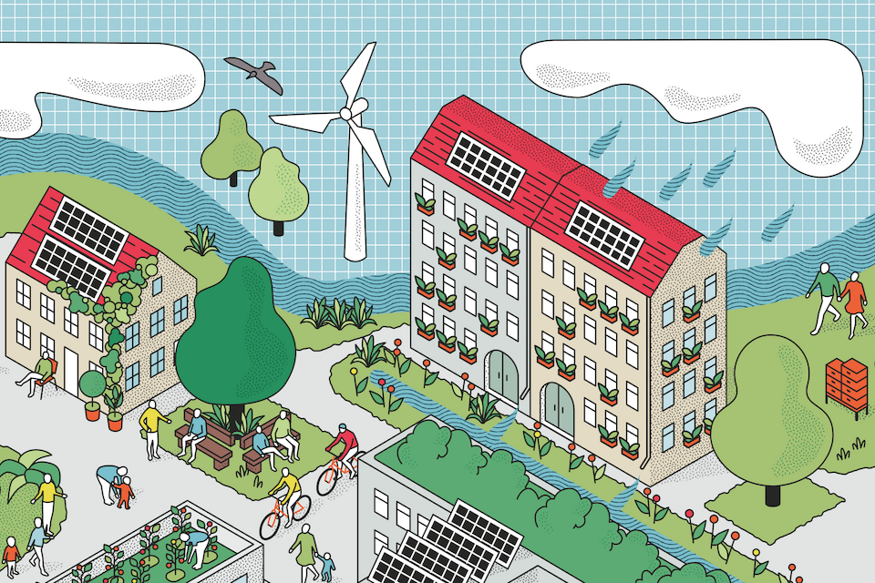 Projektgrafik von „Grüne Städte und Regionen“.