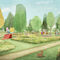 Eine Illustration des zukünftigen Klimagartens in Schwerte. Visualisierung: Studio Maurermeier