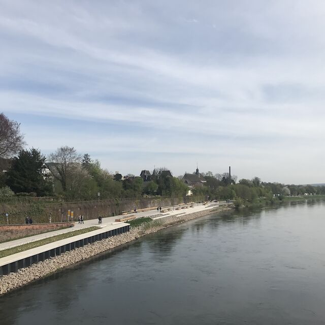 Blick von der Weserbrücke Richtung Corvey.