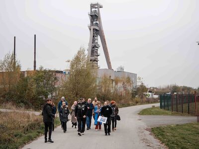 Besuch auf der ehemaligen Zeche Hugo in Gelsenkirchen, wo heute ein Biomassepark, Gemeinschaftsgärten und das Grünlabor Hugo liegen. Foto: Sebastian Becker