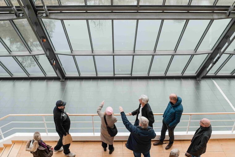 Blick vom Obergeschoss auf die Arkaden des Wissenschaftsparks in Gelsenkirchen. Foto: Sebastian Becker