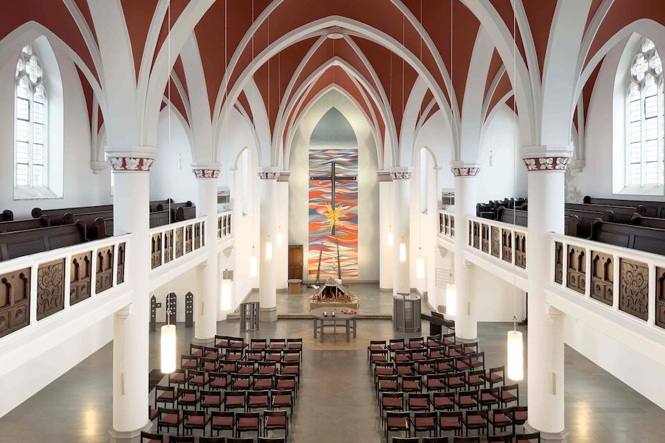 Schauplatz der Ausstellung „Kirchen als Vierte Orte“: die Christuskirche in Hamm.