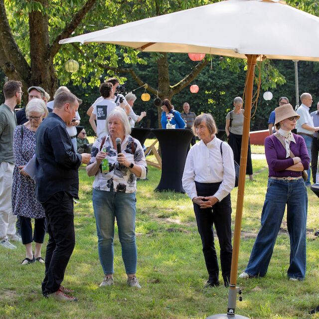 Im baukulturellen Gespräch: Peter Köddermann, Geschäftsführung Programm von Baukultur NRW, auf dem Sommerfest „Verwandlung als Aufgabe!“.