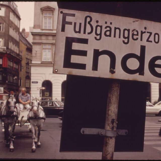 Fußgängerzone in Wien, 1973.