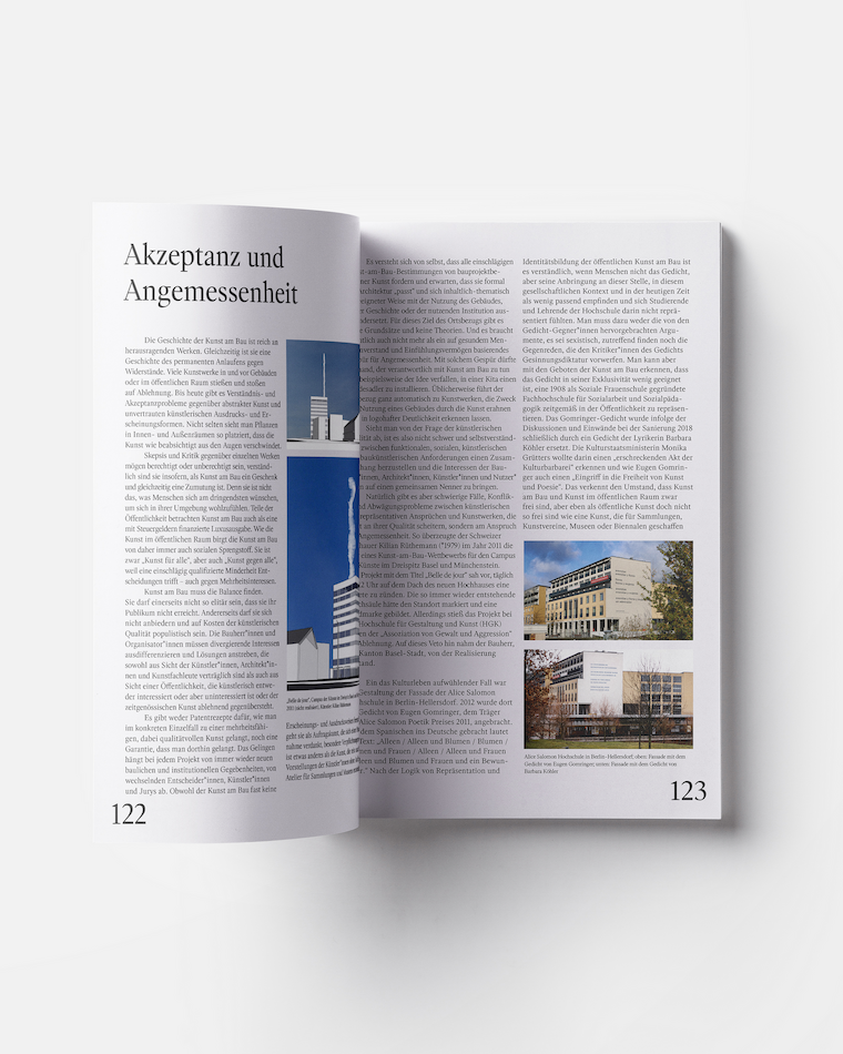 „Mehr Raum für Kunst“ von Martin Seidel, herausgegeben von Baukultur NRW 2021. Gestaltung: konter
